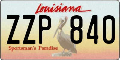 LA license plate ZZP840