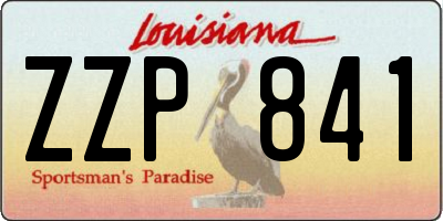 LA license plate ZZP841