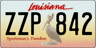 LA license plate ZZP842