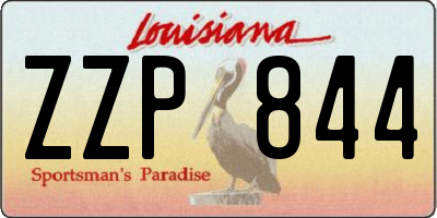 LA license plate ZZP844