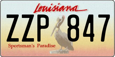 LA license plate ZZP847