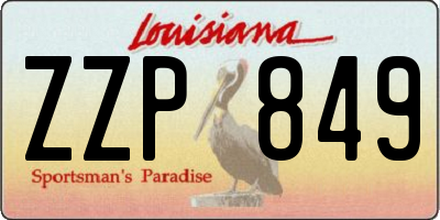 LA license plate ZZP849
