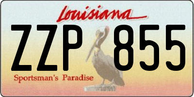 LA license plate ZZP855