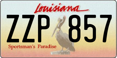 LA license plate ZZP857