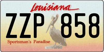 LA license plate ZZP858