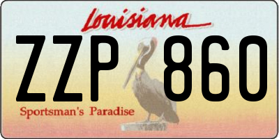 LA license plate ZZP860