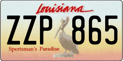 LA license plate ZZP865