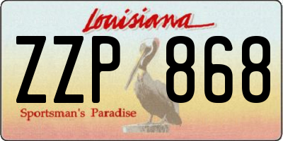LA license plate ZZP868