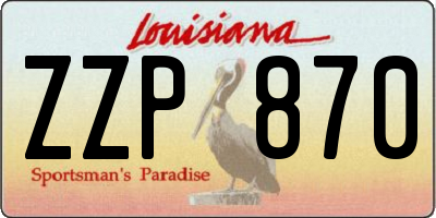 LA license plate ZZP870