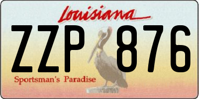 LA license plate ZZP876