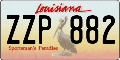 LA license plate ZZP882