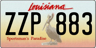 LA license plate ZZP883