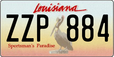 LA license plate ZZP884