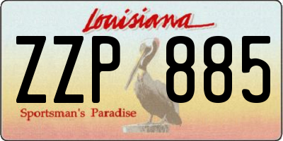 LA license plate ZZP885