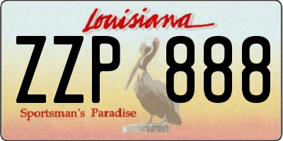 LA license plate ZZP888