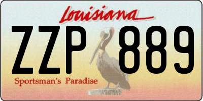 LA license plate ZZP889