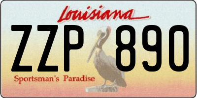 LA license plate ZZP890