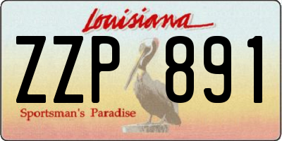 LA license plate ZZP891