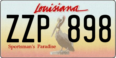 LA license plate ZZP898
