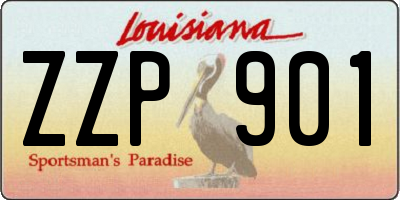 LA license plate ZZP901