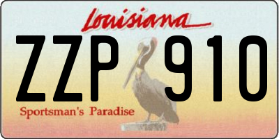 LA license plate ZZP910