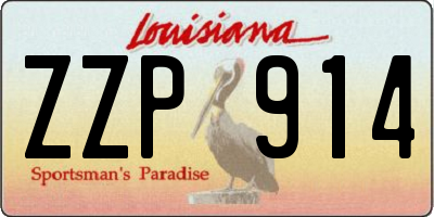 LA license plate ZZP914