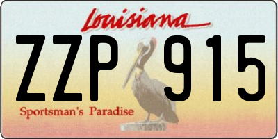 LA license plate ZZP915