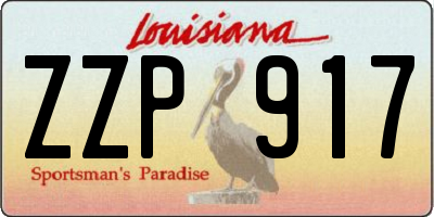 LA license plate ZZP917