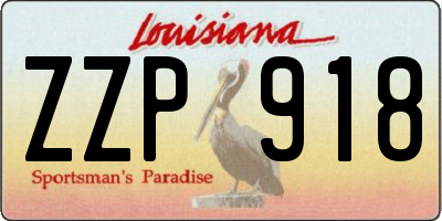 LA license plate ZZP918