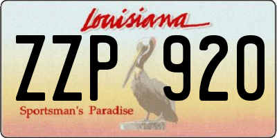 LA license plate ZZP920