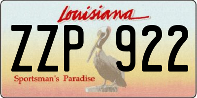 LA license plate ZZP922
