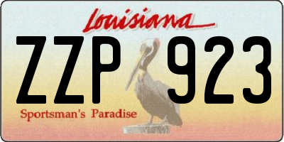 LA license plate ZZP923