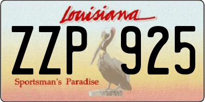 LA license plate ZZP925