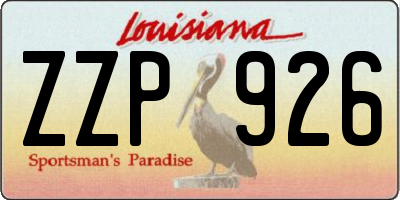 LA license plate ZZP926