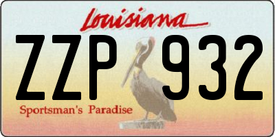LA license plate ZZP932