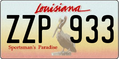 LA license plate ZZP933