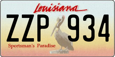 LA license plate ZZP934