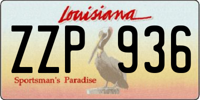 LA license plate ZZP936