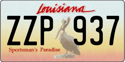 LA license plate ZZP937