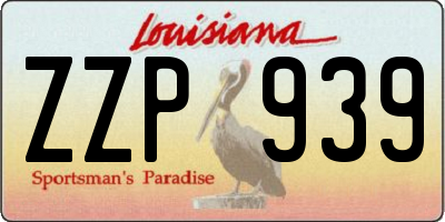 LA license plate ZZP939