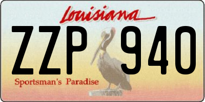 LA license plate ZZP940