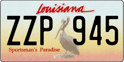 LA license plate ZZP945