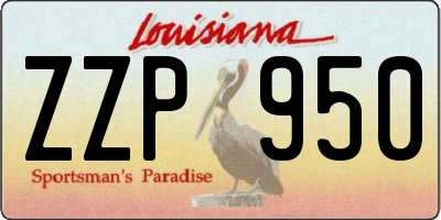 LA license plate ZZP950