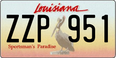 LA license plate ZZP951