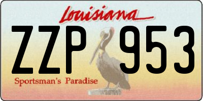 LA license plate ZZP953