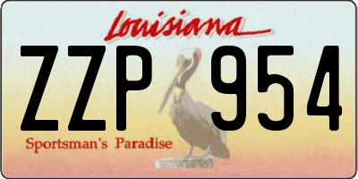 LA license plate ZZP954