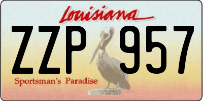 LA license plate ZZP957