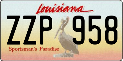 LA license plate ZZP958