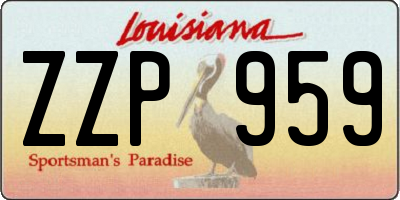 LA license plate ZZP959