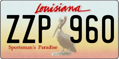 LA license plate ZZP960